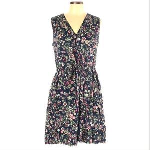 EC GAP FLORAL BUTTON UP TIE AT THE WAIST DRESS W/ POCKETS SZ.S